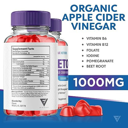 (2 Pack) True Ketosis Keto Gummies for Weight Loss, True Ketosis Keto ACV Gummies Fyvus