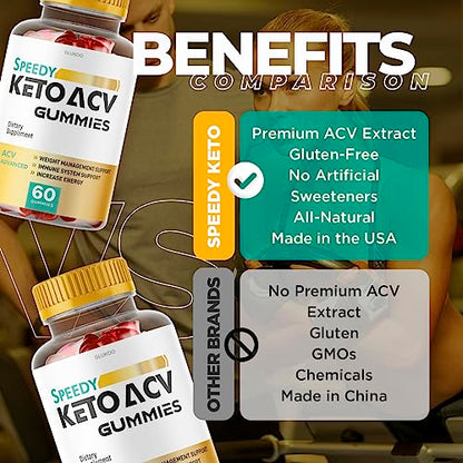 (2 Pack) Speedy Keto ACV Gummies, Speedy ACV Gummies, Speedy Keto Gummies Glukoo