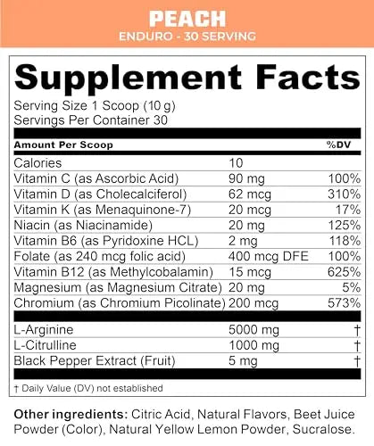 MTN OPS Enduro Nitric Oxide Supplement & Stim-Free Pre Workout - 30 Servings MTN OPS