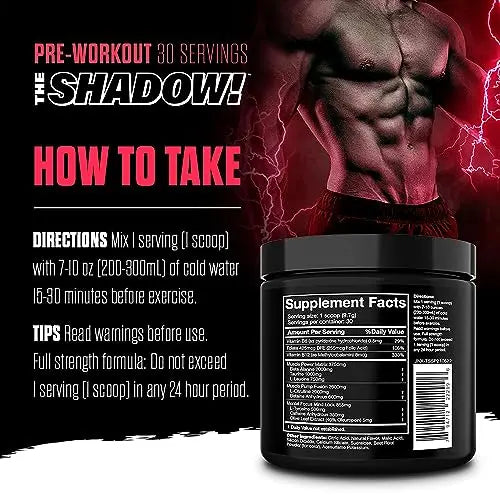 JNX SPORTS The Shadow! 350mg of Caffeine Hard Core Preworkout -Electric Energy JNX SPORTS