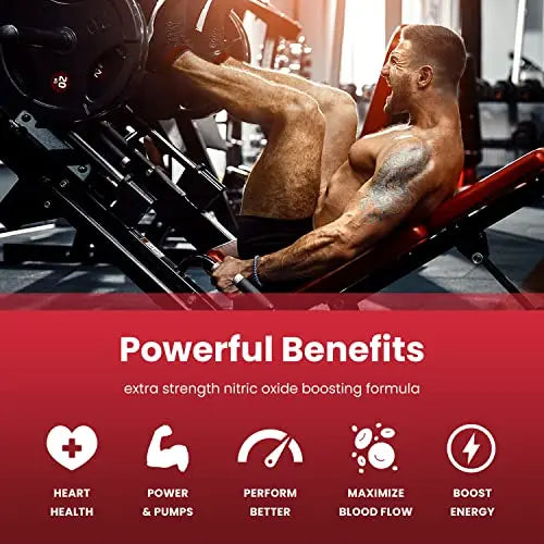 Nitric Oxide Supplement | L-Arginine, L Citrulline Malate, AAKG, Pine Bark, Grape Seed NutraChamps