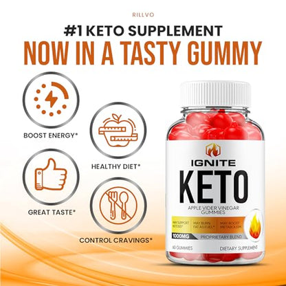 (3 Pack) Ignite Keto ACV Gummies - Official - Keto Ignite ACV Advanced Formula Plus Rillvo