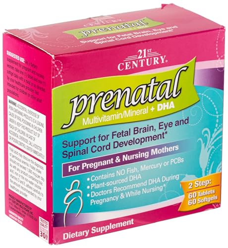 PreNatal Multivitamin + DHA 60 Tablets and 60 Softgels Kit 21st Century