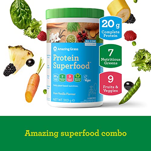 Amazing Grass Protein Superfood, Organic Vegan Protein Powder with Fruit and Vegetables Amazing Grass
