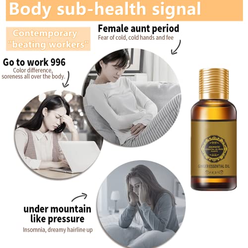 (2pc 60ml) Belly Drainage Ginger Oil, Slimming Tummy Ginger Oil, Ginger Oil Drainage Massage YG LianKai