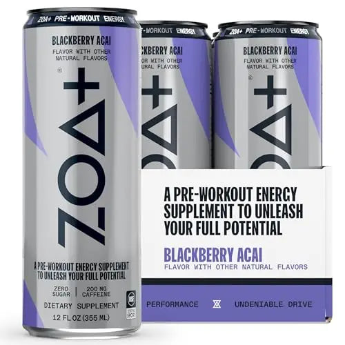 ZOA+ Pre-Workout Sugar Free Energy Drink, Orange Grapefruit - NSF Certified for Sport ZOA