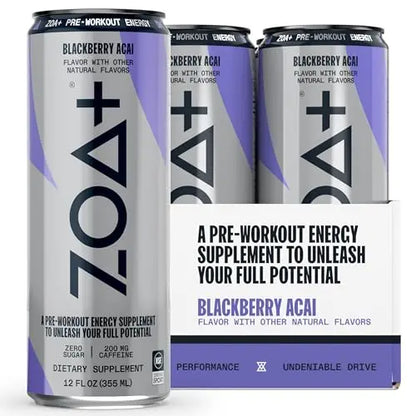 ZOA+ Pre-Workout Sugar Free Energy Drink, Orange Grapefruit - NSF Certified for Sport ZOA