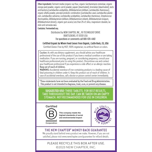 New Chapter Advanced Perfect Prenatal Vitamins, 48ct, Made with Organic New Chapter