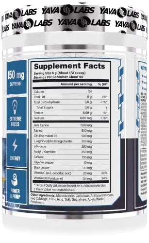 Yava Labs PRE Workout Ultimate Pump Formula (Energy Drink) Yava Labs