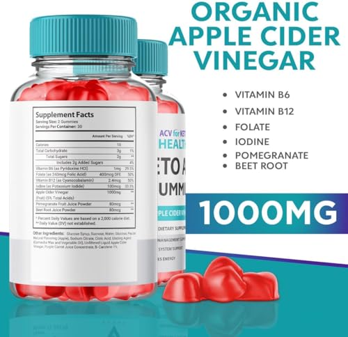 (3 Pack) ACV for Keto Health - Premium Apple Cider Vinegar Gummies – Natural Detox Hidden Elixir