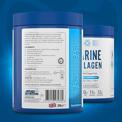 Applied Nutrition Marine Hydrolysed Collagen Powder from Wild Salmon - Protein for Health, Skin, Hair, Nails, Bones, Muscle & Joints Applied NutritionBuy Supplements Australia