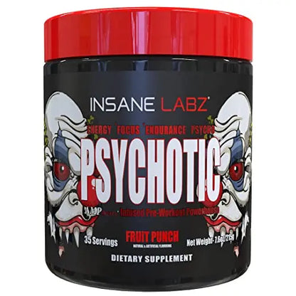 Insane Labz Psychotic, High Stimulant Pre Workout Powder, Extreme Lasting Energy Insane Labz