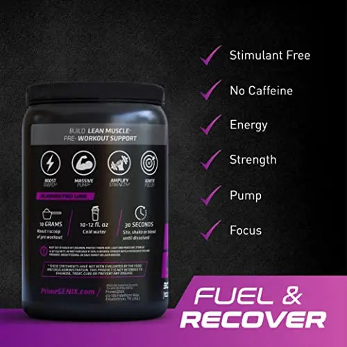 PrimeGENIX Stimulant-Free Pre Workout Powder for Men and Women - Energy Boost Drink PrimeGENIX