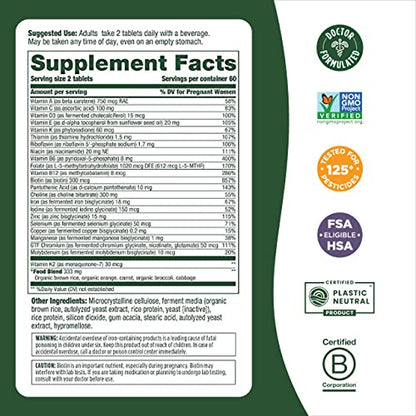 MegaFood Baby & Me 2 Prenatal Vitamin and Minerals - Vitamins for Women - with Folate MegaFood