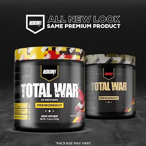 REDCON1 Total War Pre Workout Powder, Sour Gummy Bear - Fast Acting Caffeinated REDCON1