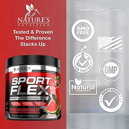 Pre Workout Powder with Beta Alanine, L-Citrulline & L-Arginine | PreWorkout Energy Powder Nature's Nutrition