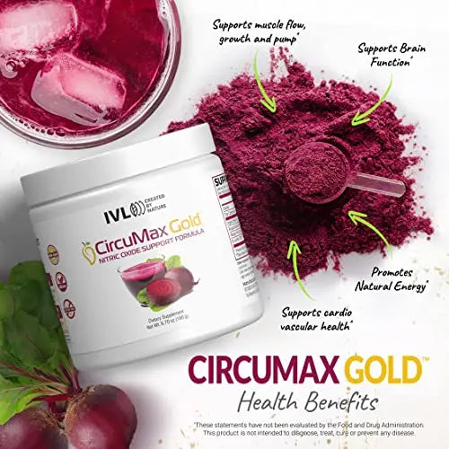 IVL - CircuMax Gold - Nitric Oxide Supplement Powder Boost - Organic Beets - Beetroot IVL