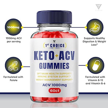 (2 Pack) 1st Choice Keto ACV Gummies, First Choice Gummies Advanced ACV - 1st Choice Fyvus