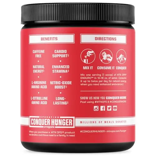 MTN OPS Enduro Trail Packs Nitric Oxide Supplement & Stim-Free Pre Workout - 20 Servings MTN OPS