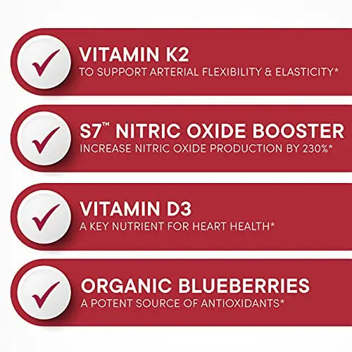 Purity Products Artery Pill Core from MK-7 Vitamin K2, Plant-Based S7 Nitric Oxide Booster Purity Products