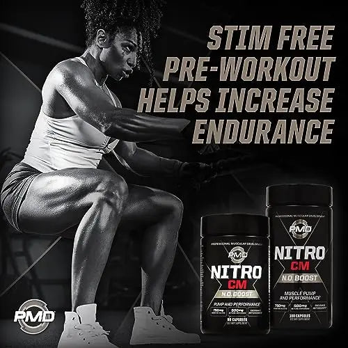 PMD Sports Nitro cm - Nitric Oxide with Agmatine Pre Workout Supplement - Muscle PMD
