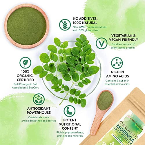 1KG Moringa Superleaf Powder Oleifera 100% Organic Raw Premium Quality Non-GMO Spring Blossom
