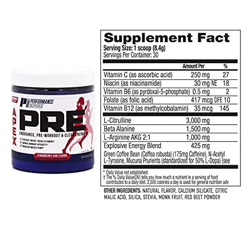PERFORMANCE INSPIRED Nutrition - APEX Pre Workout Powder - Increase Energy & Endurance PERFORMANCE INSPIRED