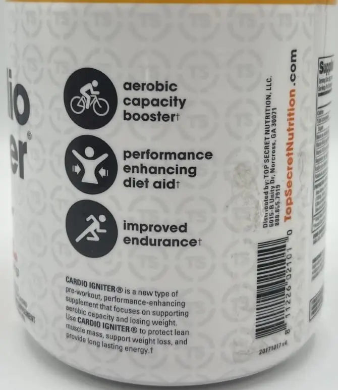 Top Secret Nutrition Cardio Igniter Pre-Workout Supplement with Beta-Alanine, L-Carnitine Top Secret Nutrition