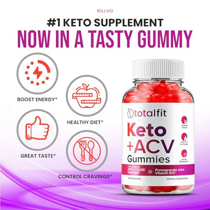 (3 Pack) Total Fit Keto ACV Gummies - Official - Keto TotalFit ACV Advanced Formula Plus Rillvo