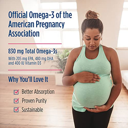Nordic Naturals Prenatal DHA, Unflavored - 180 Soft Gels - 830 mg Omega-3 + 400 IU Vitamin D3 Nordic Naturals