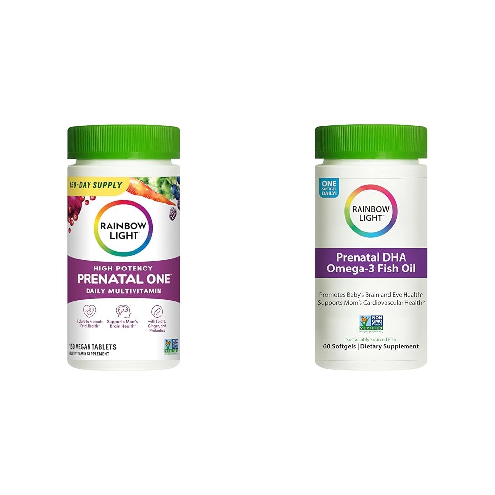 Rainbow Light Prenatal One High Potency Daily Multivitamin with Folate, Ginger and Probiotics Rainbow Light