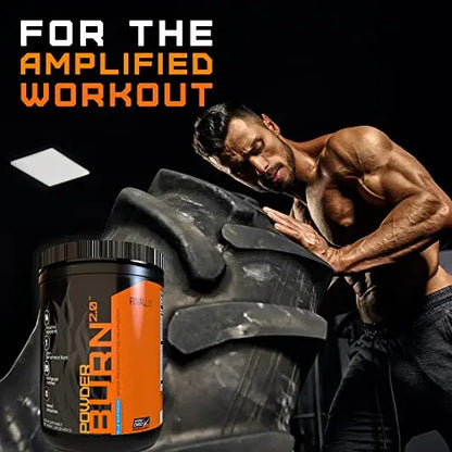Rivalus Powder Burn 2.0 Pre Workout Supplement, Blue Raspberry, 0.89 Pounds Rivalus