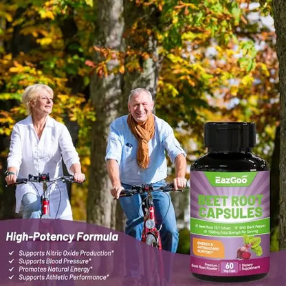 EAZGOO Beet Root Capsules 1000mg Per Serving, Supports Nitric Oxide Production & Blood EAZGOO