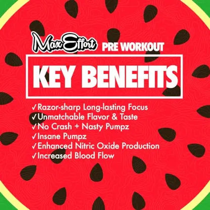 MAX EFFORT Muscle - Pre Workout Supplement, Energy and Focus, Insane Muscle Pump MAX EFFORT