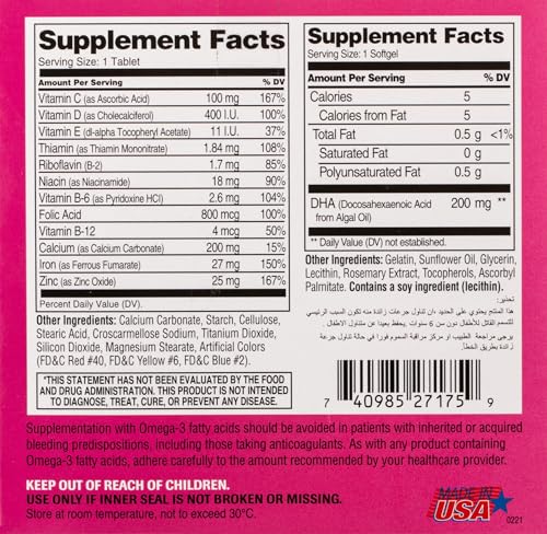 PreNatal Multivitamin + DHA 60 Tablets and 60 Softgels Kit 21st Century