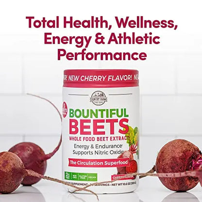 COUNTRY FARMS Bountiful Beets Powder, Wholefood Beet Extract Superfood, Natural Nitric COUNTRY FARMS