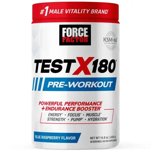 FORCE FACTOR Test X180 Pre-Workout Powder & Energy Supplement, Boost Focus Force Factor