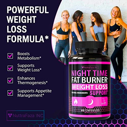 (2 Pack) Night Time Weight Loss Pills for Women Belly Fat Burner for Women NuttraFaza INC