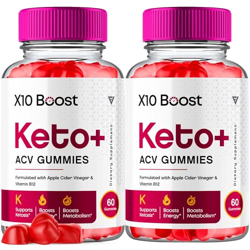 (2 Pack) X10 Boost Keto ACV Gummies, X10 Keto Boost Gummies Advanced Weight Loss Fyvus