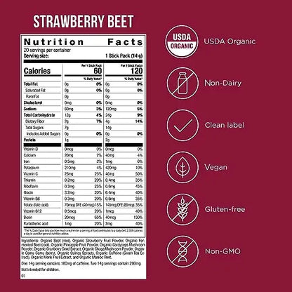 Possible Beet Pre-Workout - Strawberry Beet Flavor - Individually Wrapped Servings Possible