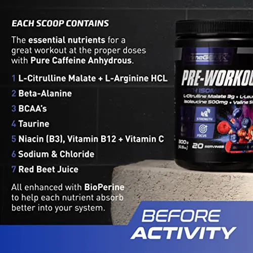 PrimeGENIX Pre-Workout+ Berry Blast Flavor | Max Performance | Boost Energy PrimeGENIX