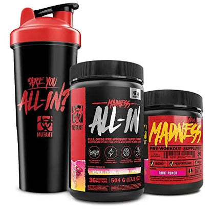 Mutant | Madness and Madness All-in | Double Pre-Workout Bundle | Fruit Punch and Melon Mutant