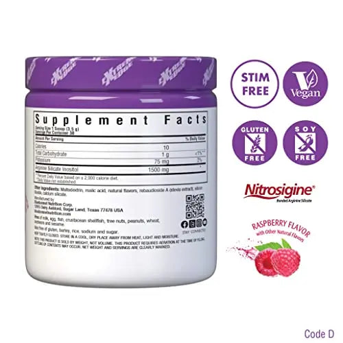 Bluebonnet Nutrition Extreme Edge Nitro Powder, Nitric Oxide Precursor, Increase Blood Bluebonnet