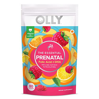OLLY Prenatal Multivitamin Gummy, Supports Healthy Growth and Brain Development, Folic Acid OLLY