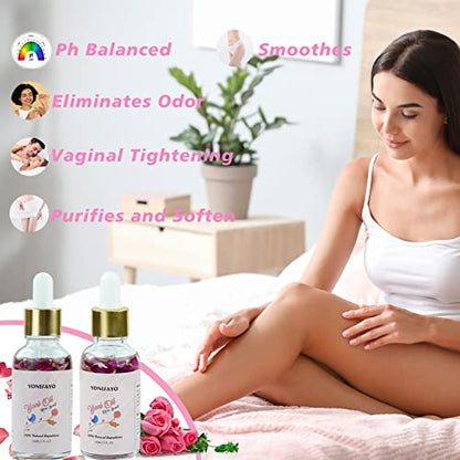 Yoni Wash & Yoni Oil & Yoni Soap for Women Set, 5.29oz Yoni Soap Bar, 2 * 30ml Feminine Oil, 6.7 fl.oz yonisayo