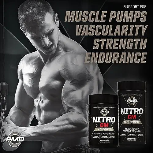 PMD Sports Nitro cm - Nitric Oxide with Agmatine Pre Workout Supplement - Muscle PMD