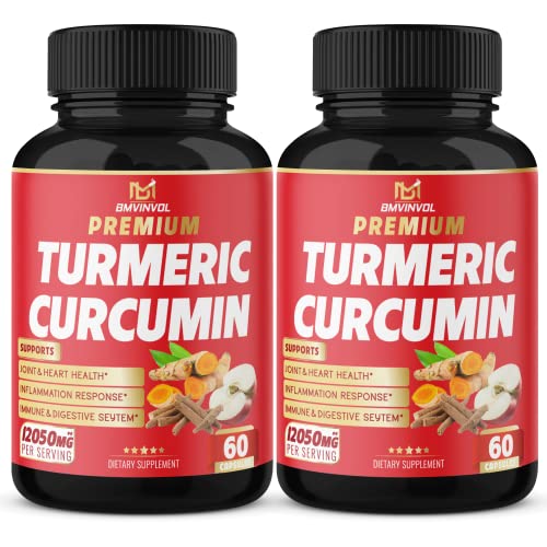 (2 Packs) Premium Turmeric Curcumin Supplement 12050mg with Ginger, Apple Cider Vinegar BMVINVOL