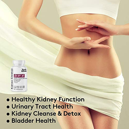 Youth & Tonic Kidney Cleanse Detox for Residual Metabolic Waste & Excess Body Water for Urinary Tract Youth & Tonic