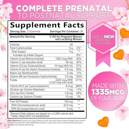 Hello Lovely! Prenatal Gummy Vitamins w/Folic Acid & DHA, Womens Prenatal Multivitamin Hello Lovely!