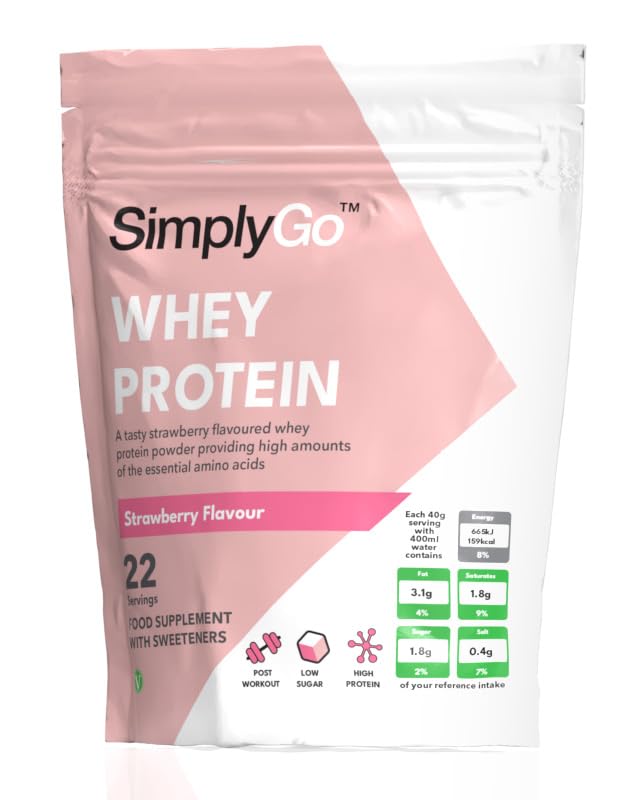 SimplyGo Whey Protein Powder | 900g | Simply Add 30g to Water, Juice or Shakes Simply Supplements